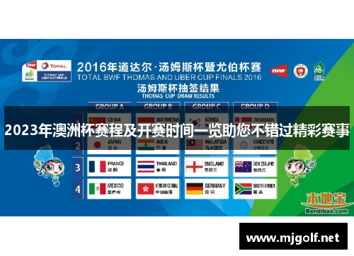 2023年澳洲杯赛程及开赛时间一览助您不错过精彩赛事